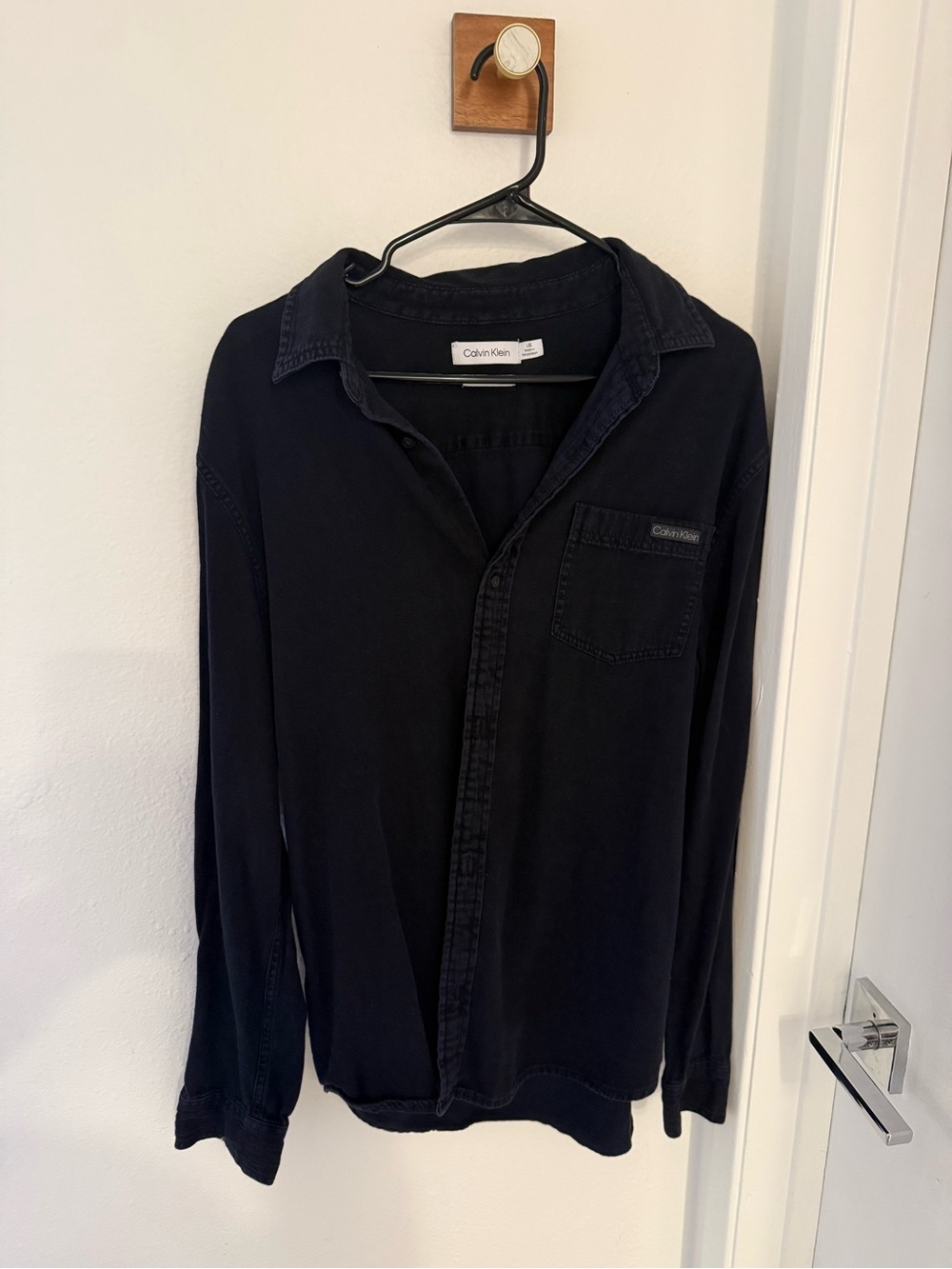 Calvin Klein Men's Black Button-Down Long Sleeve Shirt